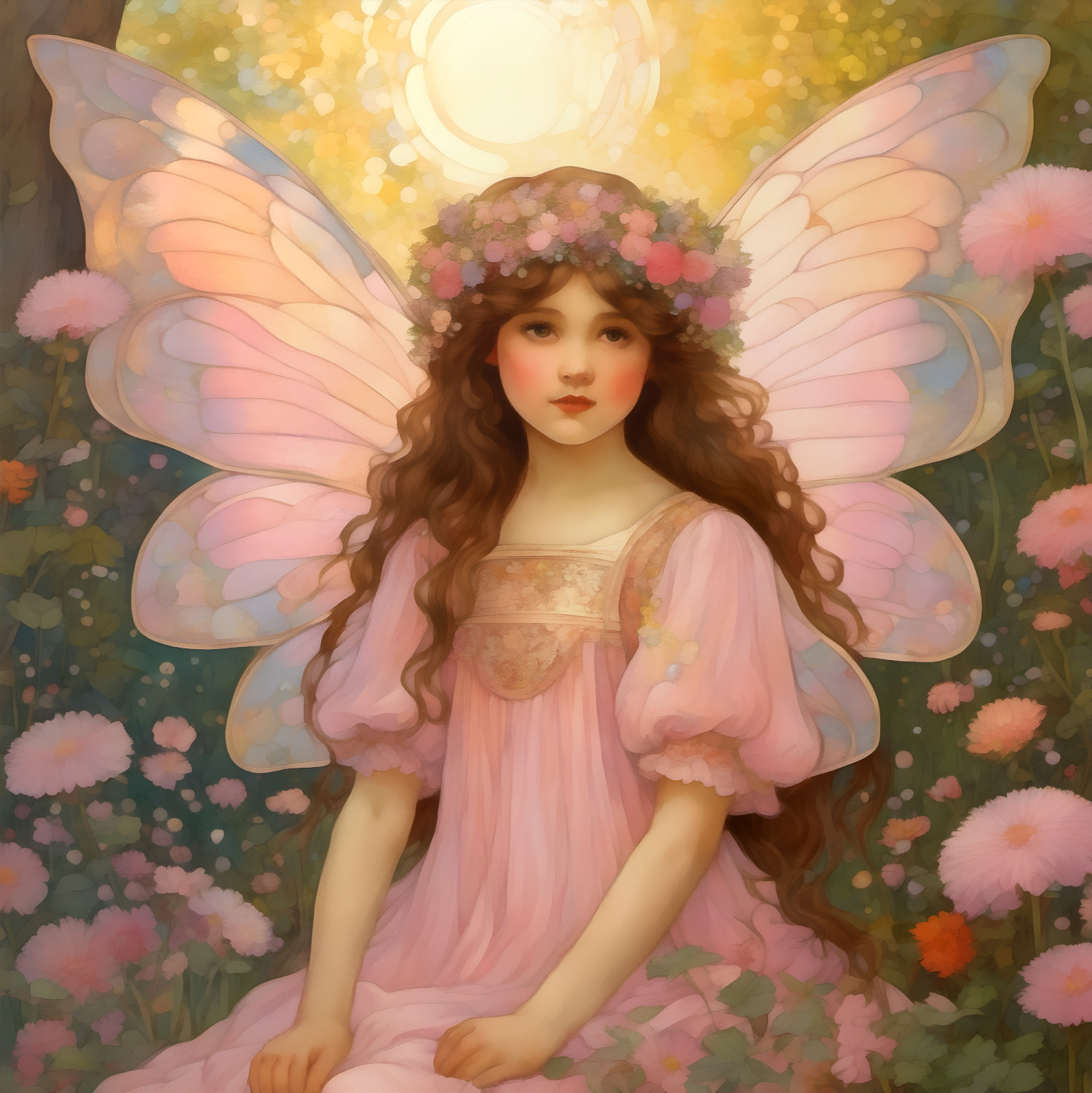 ADORABLE PINK FANTASY FAIRY PORTRAIT This fantasy fairy is pretty in pink! 🌸✨
