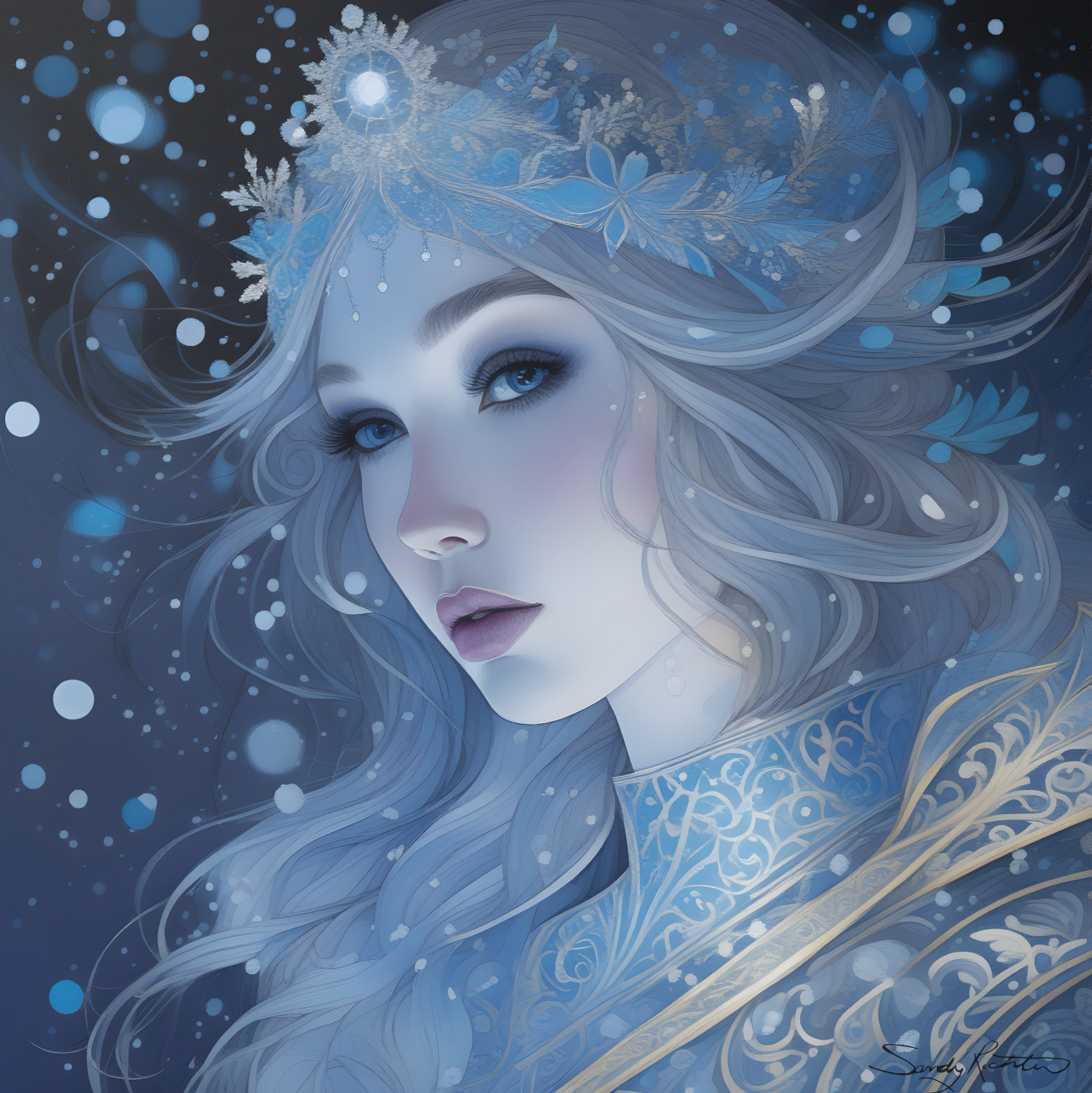 Fantasy Portrait of the Winter Snow Queen Winter has never looked so enchanting ❄✨