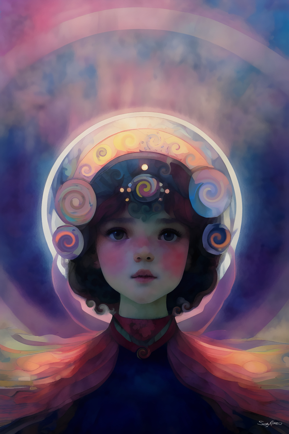 Portrait of a Cosmic Indigo Star Child Painting This cosmic indigo star child is out of this world 🌟