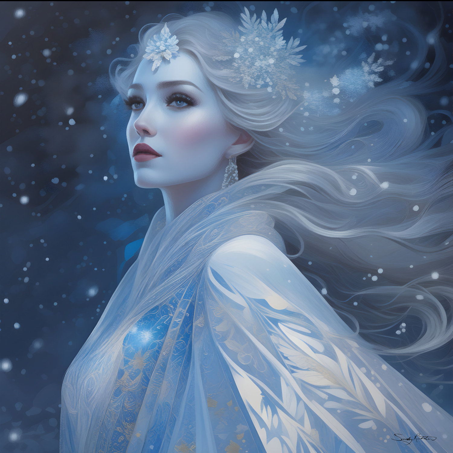 The Magic of the Snow Queen Fantasy Painting Let the Snow Queen's enchantment take you away ❄