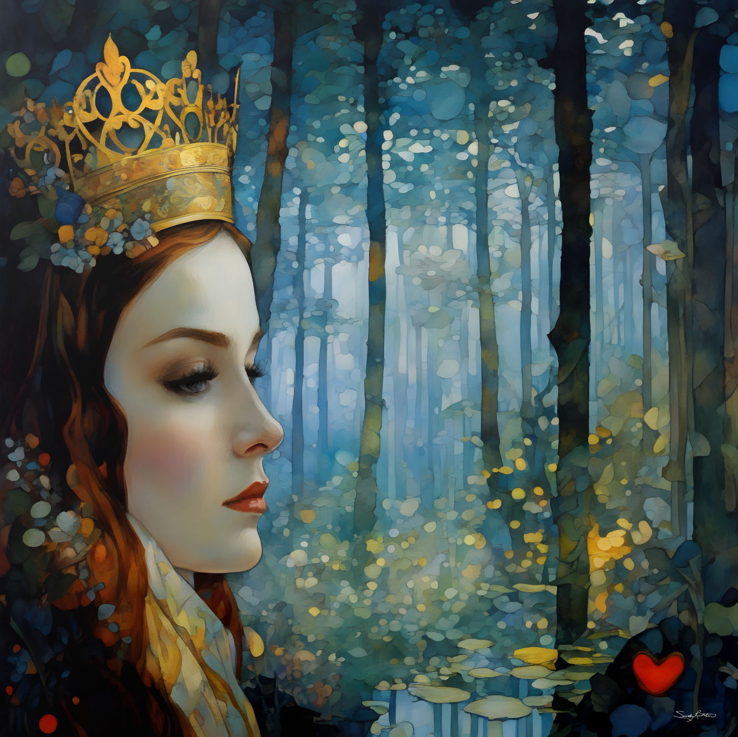 The Queen Who Lost Her Heart Fantasy Painting Enter a world of enchantment with The Queen Who Lost Her Heart 🎨✨