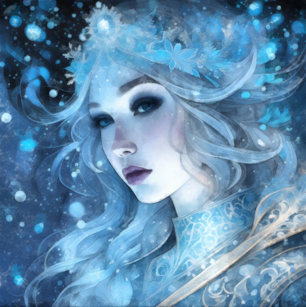 Mystical Ice Queen – Fantasy Winter Goddess FOR SALE - LIMITED EDITION PRINT